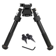 Bipé tático para rifle, giratório, inclinável, leve, em alumínio de qualidade aeronáutica, com altura ajustável, sistema de liberação