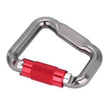 Heavy Duty Locking Climbing Carabiner Clip, Professional Rock Climbing Gear Screwgate Locking, D Shape Carabiner for Mountaineering, Parachuting, Back
