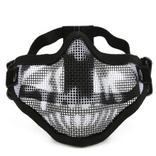 Airsoft Mask And Goggles Set Steel Mesh Half Face Tactical Eye Protection Gear For Outdoor Sport War Game Cosplay, Low Carbon Steel Lightweight Foldab