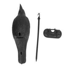 Crow Decoy for Hunting, Lifelike Ultra Realistic Fake Crows Birds Decoy with Stake and Feet, Halloween Decoration for Garden Yard Backyard, Sturdy Lon