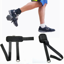 Dumbbell Foot Straps, Enhanced Structure for Safe Leg Workouts, Adjustable for Most Standard Dumbbells, Black (14 10 5 Cm)