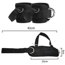 Ankle Straps for Cable Machine, Neoprene, 42x9cm, Reinforced D-Rings