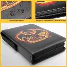 Pasta para Cartas Colecionáveis, Design Original para Amantes de Cartas, Impressão Linda com Cores Vibrantes, Conceito de Design de Fogo e Dragão,