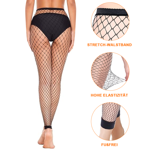 Κάλτσες Fishnet για γυναίκες, ψηλόμεσα ελαστικά καλσόν mesh με άνετο σχεδιασμό μέσης