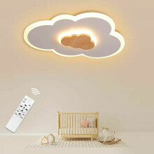Fjernstyrt taklampe med Creative Cloud-form, moderne minimalistisk taklampe, dimbar akryl-LED-lys for barnerom, soverom, myk LED