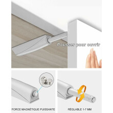 Handle-Free Magnetic Latches, Heavy Duty Magnet Push to Open Hardware for Kitchen Cabinets & Drawers, Secure Closure with Adjustable Magnetic Tip,