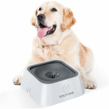 Distributore d'acqua per animali domestici, a erogazione lenta con base antiscivolo, utilizzabile in auto per cani e gatti (1 litro, design
