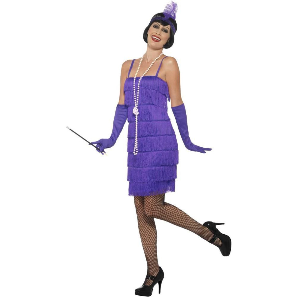 Smiffy's (M, ) Womens/Ladies Flapper Costume Set Purple