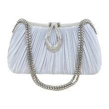 Leichte Abendtasche, plissierte Abendtasche mit-Silber