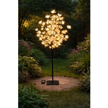 4FT Solar Cream Blossom Tree 100 LED Warm White