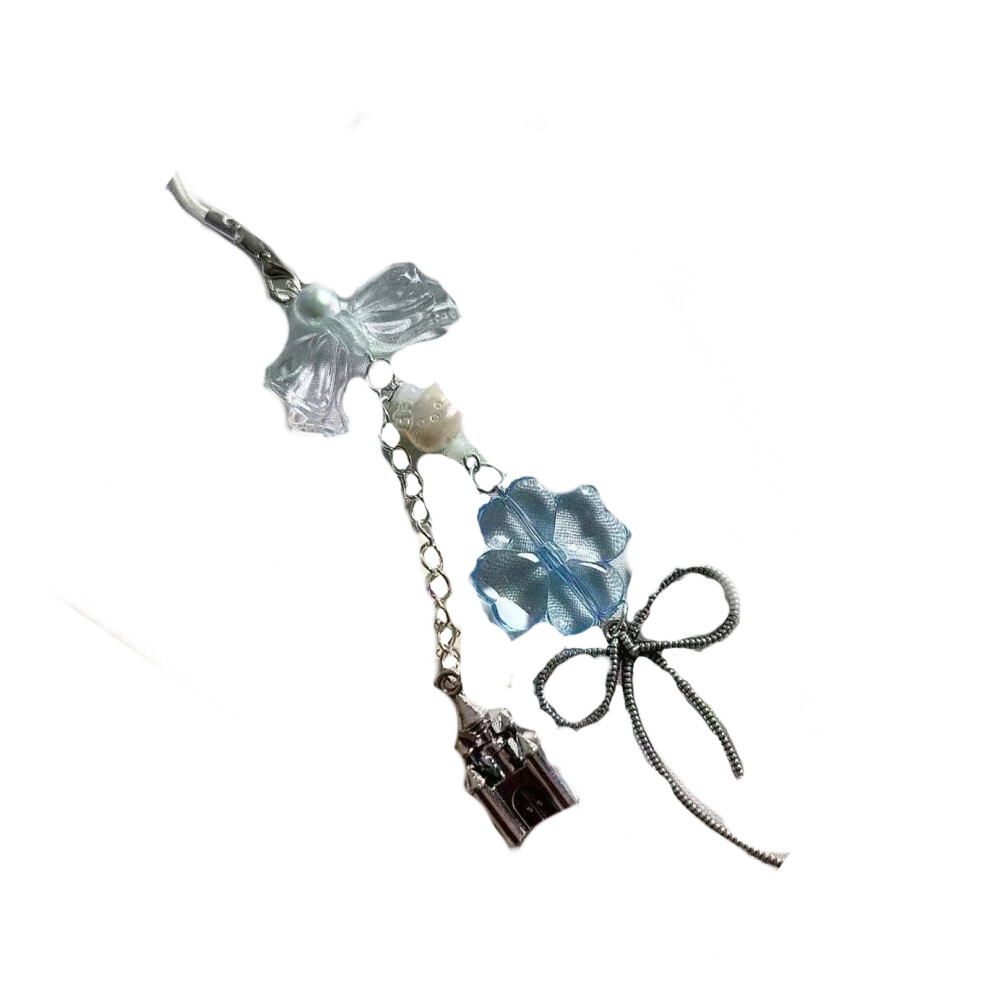 Versatile Four Leaf Clovers Keychain For Phones Keys And Blue 7704000779456