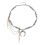Adjustable Layering Bead Chain Crescent Pendant Necklace 1