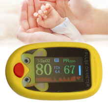 Fingertip Clip Oximeter 6 Modes USB Charging for Kids Yellow 5x3cm