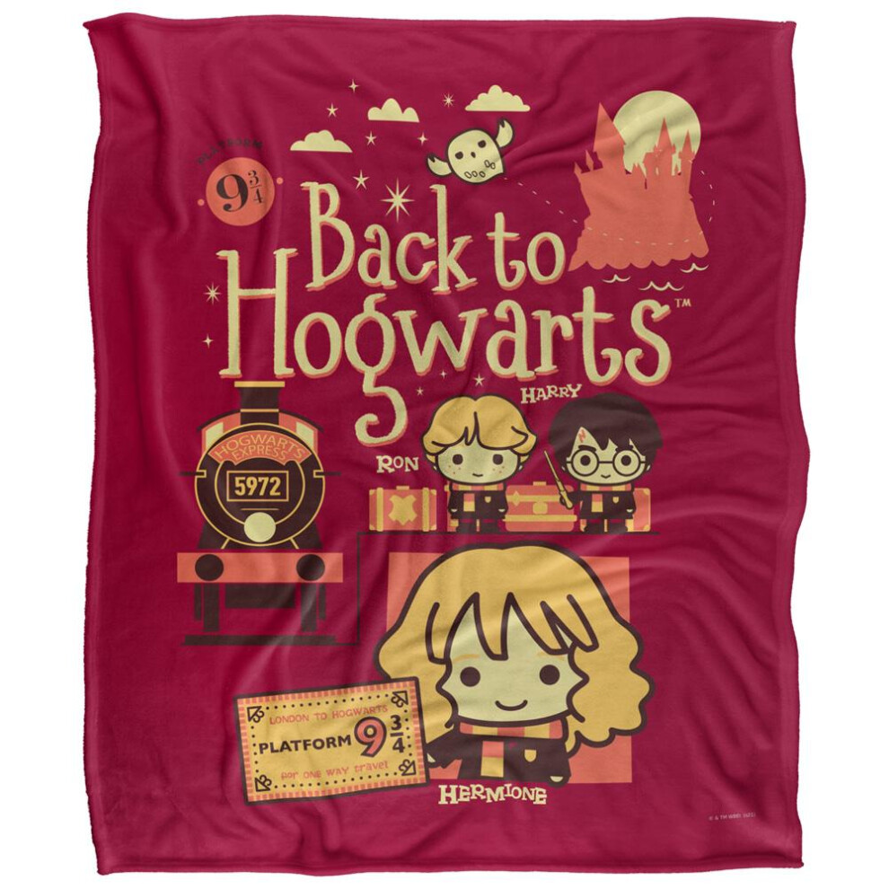 Harry Potter Back To Hogwarts Chibi Group Blanket Multicoloured