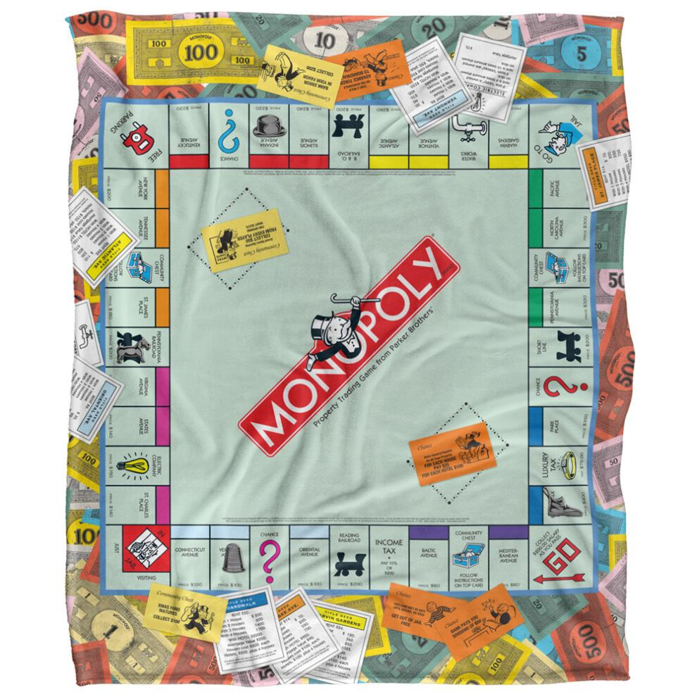 Monopoly Game Scene Blanket Multicoloured