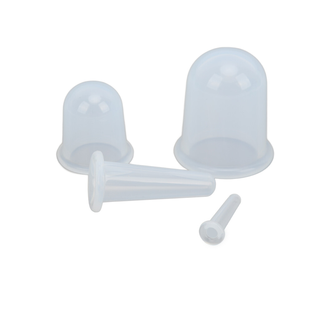 Transparent 4pcs Facial Cupping Set Silicone Vacuum Cups for Wrinkles