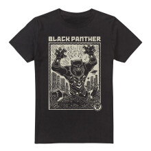 Black Panther Mens Linocut T-Shirt