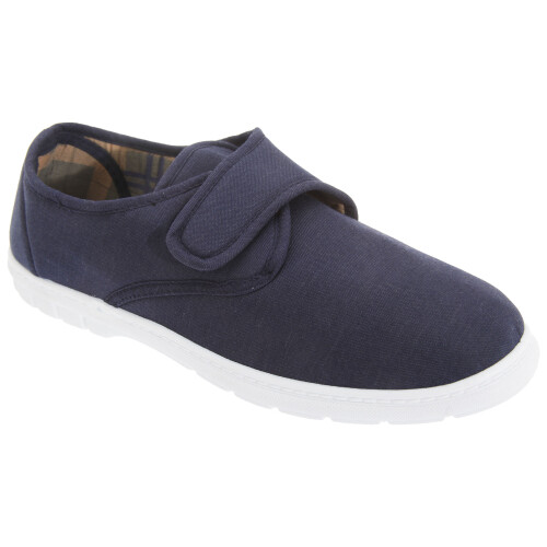 (9 UK, Navy Blue Denim) Scimitar Mens Touch Fastening Casual Textile Shoes