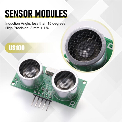 4PCS US-100 Ultrasonic Sensor Module  2.4V - 5V with Temperature Compensation Range Distance 2