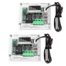 Módulo Controlador de Temperatura W1209 2 Unidades com Caixa Display LED Módulo de Termostato Digital com Sonda NTC À Prova D'Água