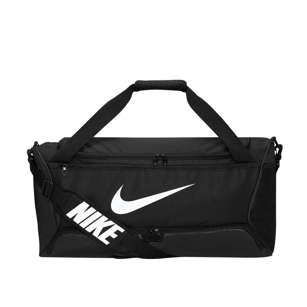 Nike (One Size, /White) Brasilia Swoosh Training 60L Duffle Bag Black
