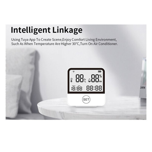 Tuya  WIFI Temperature and Humidity Sensor Indoor Hygrometer Thermometer with LCD Display Support Alexa Assistant 2