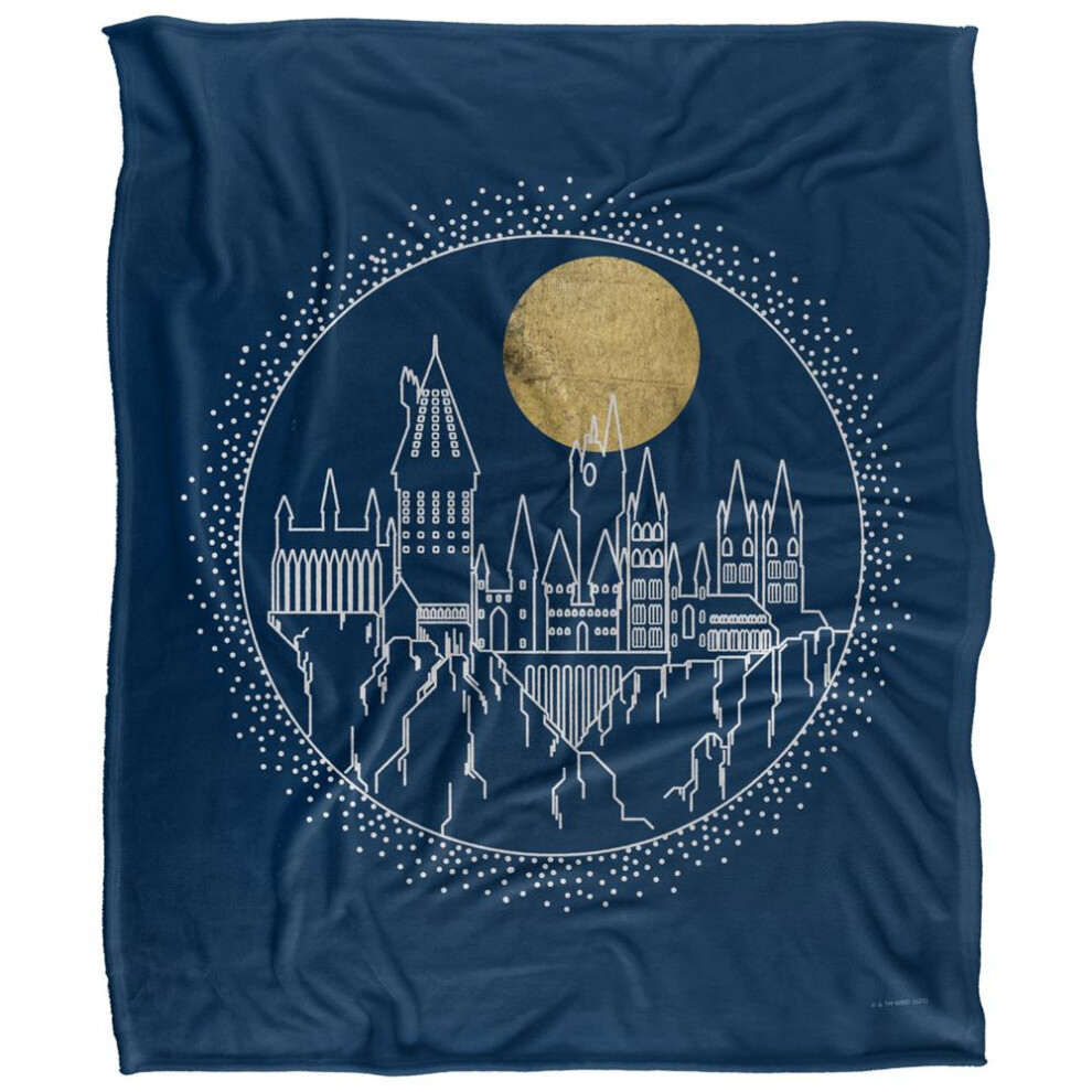 Harry Potter Hogwarts Outline Blanket Multicoloured