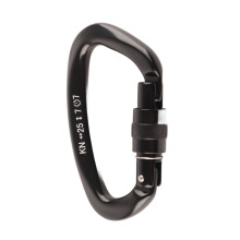 Professional Ultra-Light Locking Carabiner, Aircraft Grade Aluminum Alloy Screw Gate Carabiner, Anti-Slip Nut D Shape Keylock Nose for Climbing, Mount