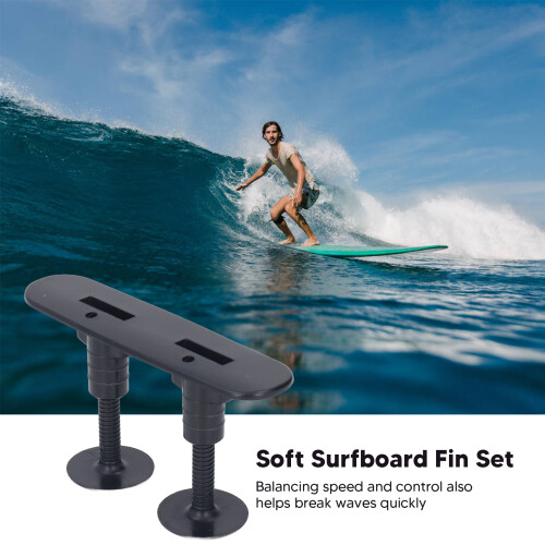 Soft Surfboard Fin Set - Eco-Friendly PVC, Compact, Shockproof & Stable 2