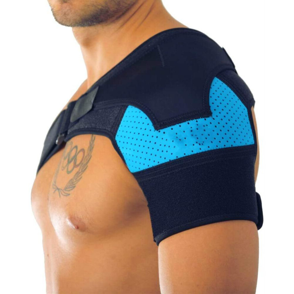 Shoulder Stabilizer Support for Injury Prevention - Premium Neoprene Shoulder Brace with Adjustable Compression Wrap - Universal Design for Torn Rotat
