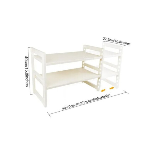 Expandable Under Sink Organizer, Multifunctional Adjustable Width Cabinet Shelf, Space-saving Design For Kitchen, Bathroom, Office, Easy To Assemble,