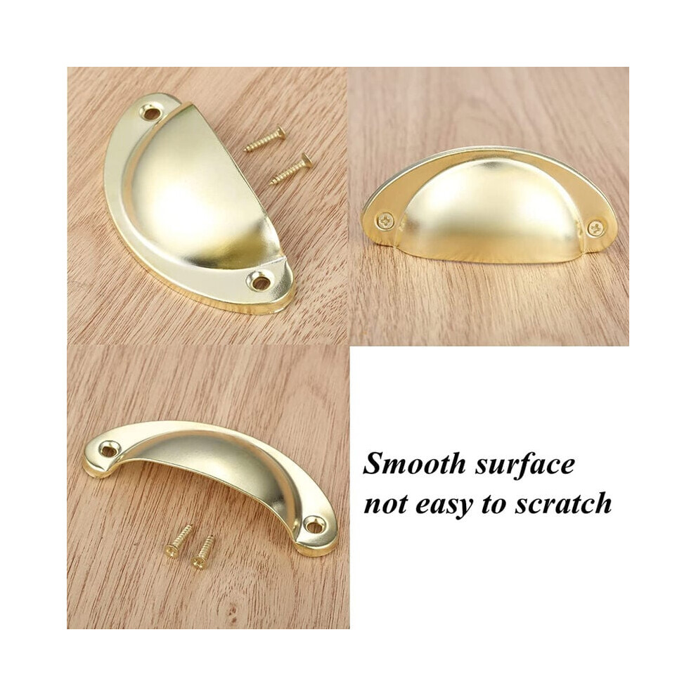 Half Moon Shaped Shell Handles For Vintage Home Decor, Semicircle Shell Shaped Handles, Bronze Finish, Sturdy Metal Alloy Construction, Glossy 9169997215413