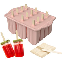 Quality Silicone Popsicle Molds, Homemade Popsicles, Food Grade Reusable Popsicle Maker, Non-Bpa, Easy To Pull Out, Dishwasher Safe, Can Make 12