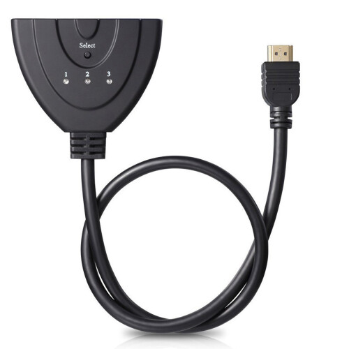 Διαχωριστής HDMI με χειροκίνητο κουμπί εναλλαγής, επιχρυσωμένος σύνδεσμος για