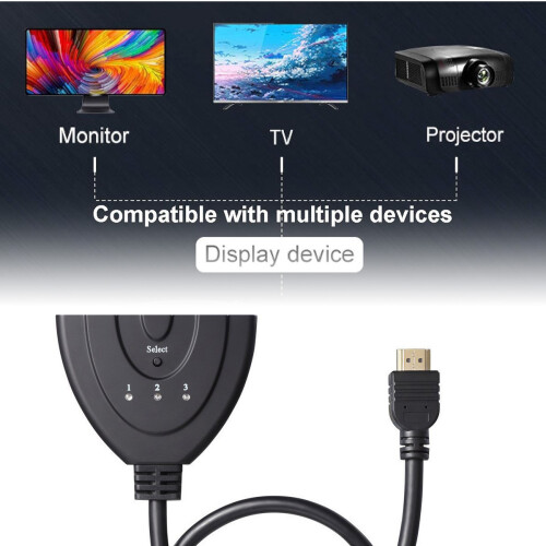 Διακόπτης HDMI για τις ανάγκες πολυμέσων σας, υποστηρίζει Full Hd, σταθερή μετάδοση
