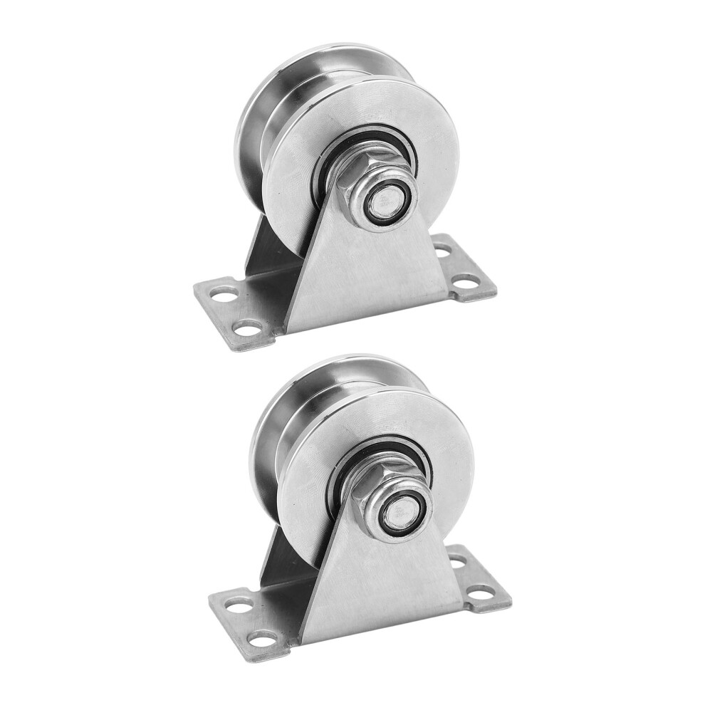 2 Pcs Stainless Steel Wheel Pulley 100Kg Load, Quiet Smooth Operation 8161370696247