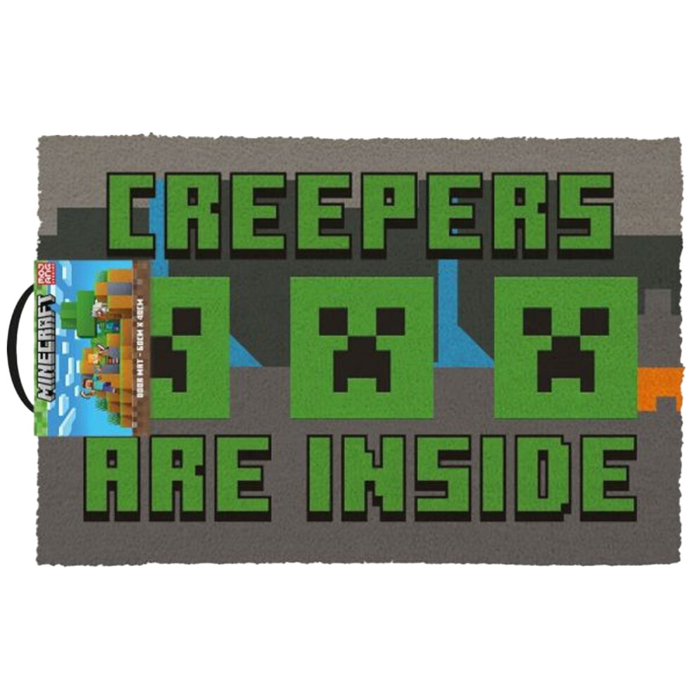 Minecraft Creepers Need Hugs Coir Door Mat