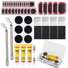 48 Pcs Bike Puncture Repair Kit, Puncture Repair Kit Portable Strorage Box with Crowbar, Bicycle Repair Tools for Mountain, Commuter, Bikes, Motorcyc