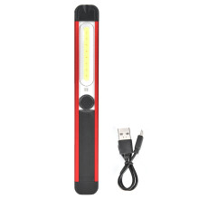 Lanterna de trabalho LED recarregável com base magnética, design dobrável, ultrafina em alumínio e plástico, para operação mãos-livres, ideal