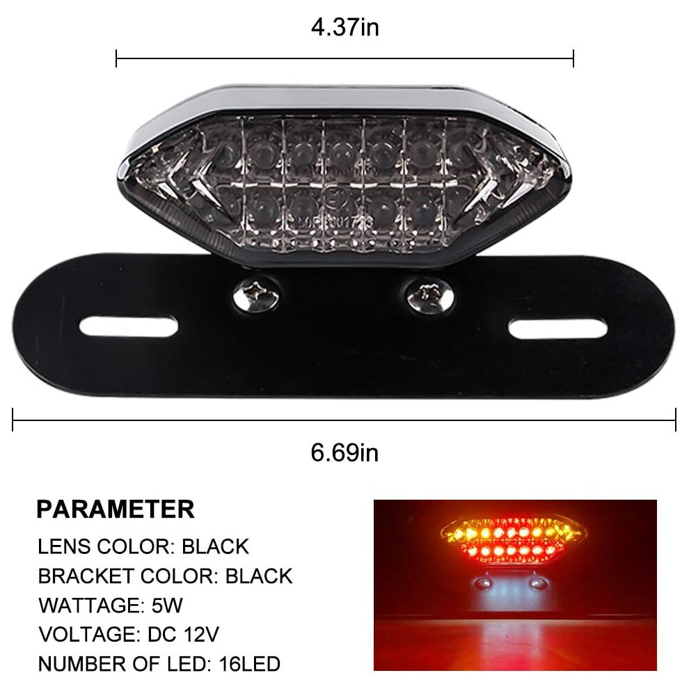 Motorcycle Tail Integrated Running Brake Stop Dual Eye Turn Signals Lamp With Metal Bracket, Bright Safety For Harley Honda Yamaha Light 9169997216649
