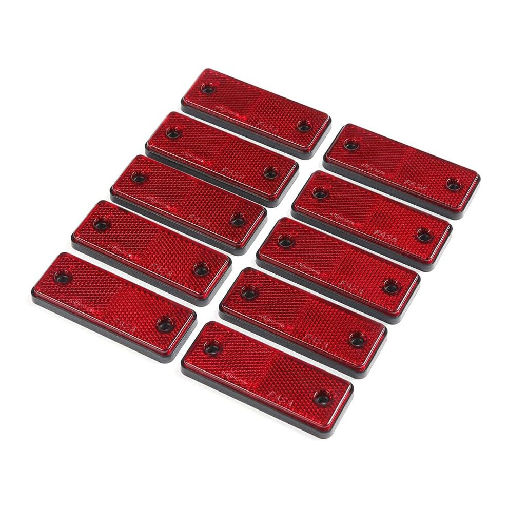 Reflective Safety Guardian, High Quality Pc Material Rectangular Reflectors For Enhanced Visibility On Vehicles, Gates & More (Red) Red 9448196617021