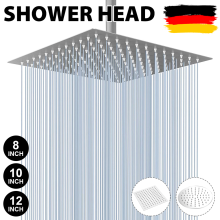 Silicone Nozzle Rainfall Shower Head with Waterfall Full Body Coverage, High Pressure Water Flow Stainless Steel Rain Showerhead with Swivel Ball