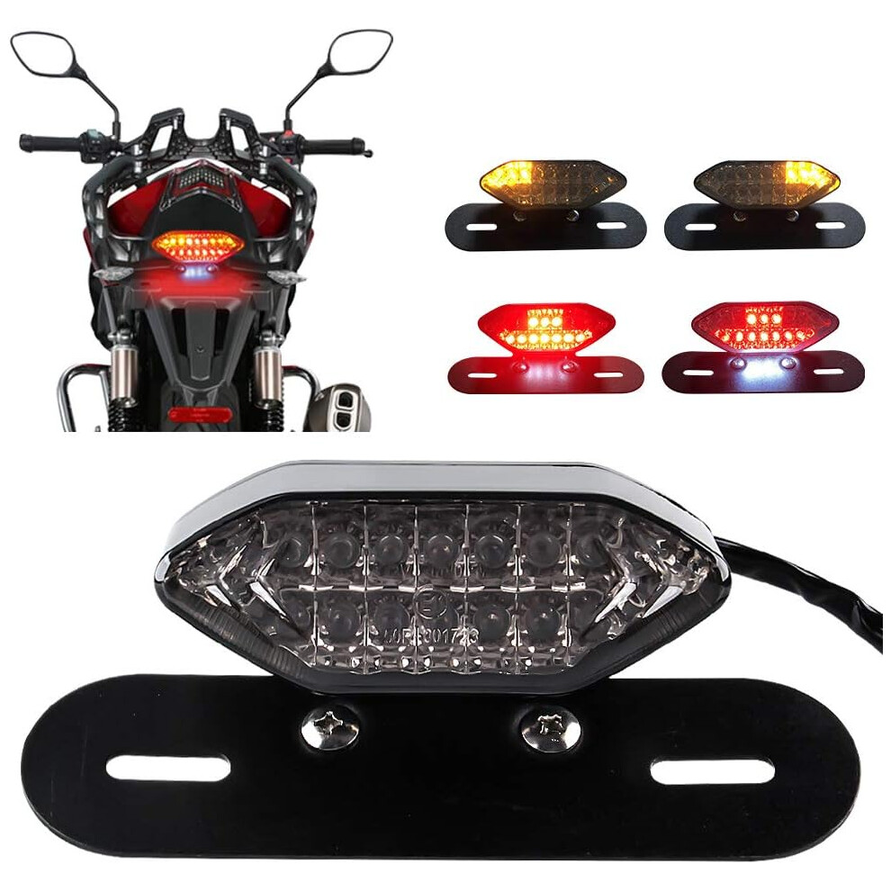 All-In-One Motorcycle Tail Integrated Running Brake And Turn Signal With License Plate Bracket Lamp, For Universal Fitment On Various Light 9448196618141