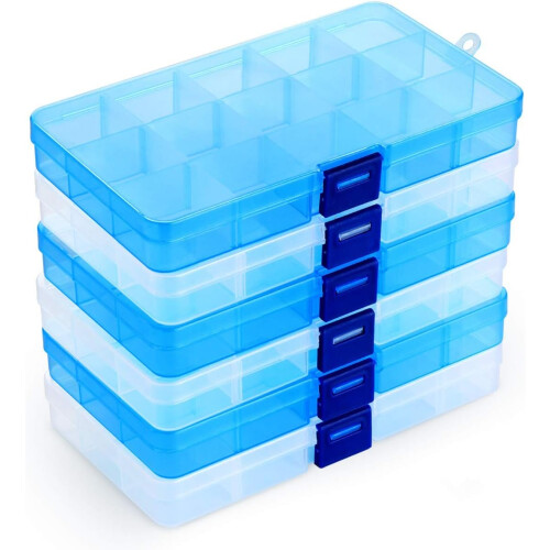 Versatile Storage Solution, Lightweight Stackable Storage Box, Plastic Organizer Container with Adjustable Divider, Removable Grid, Food Grade PP