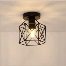 Enkel installasjonslampe, delvis innfelt industriell elegant lampe, bondegårdsbelysning med lang levetid i retro svart design