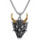 Κολιέ με σχέδιο κρανίου Evil Demon Horn, ανθεκτικό ανοξείδωτο ατσάλι με γοτθικό σχέδιο 1