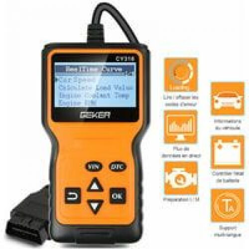 Överdimensionerad OBD-motorkodsläsare, multifunktionskodläsare för omfattande fordonsdiagnostik, motorfelkoder och batteritestning, stöder