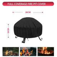 Heavy Duty Fire Pit Cover, Universal Size Waterproof Oxford Cloth Protection for Outdoor Fire Pits And Bbq Grills, Anti Uv Coating, Windproof With