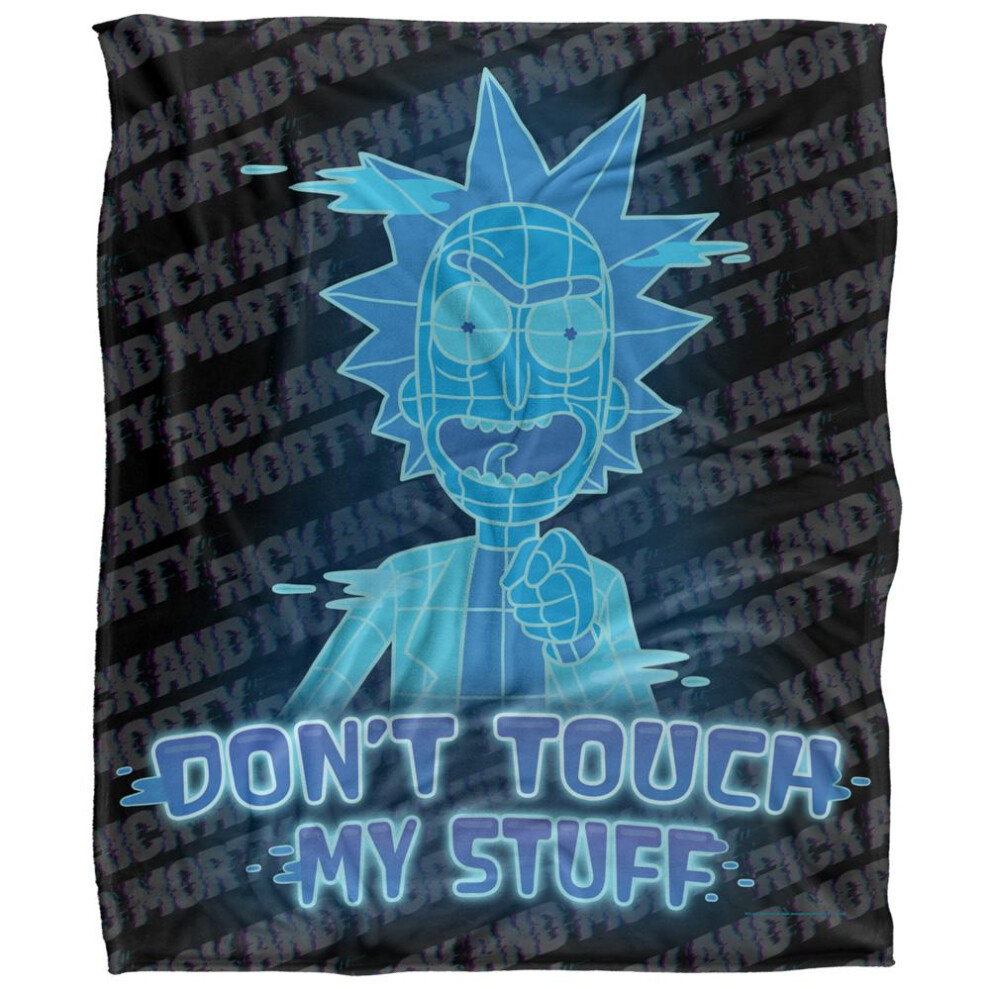 Rick And Morty Don't Touch My Stuff Blanket Multicoloured