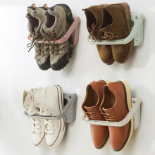 Organizador de sapatos de parede, solução de armazenamento de sapatos montada na parede com design dobrável criativo, suporte de sapatos suspenso